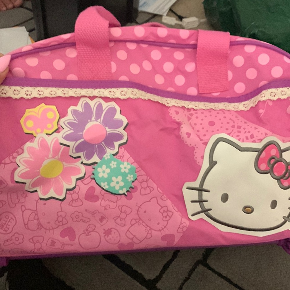 Rolling kids hello kitty travel bag